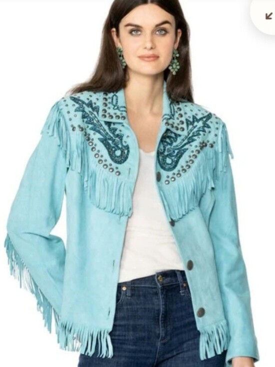 Double D Ranch Jackets & Blazers - 2X Unworn Double D Ranchwear 'Outside Boys' Turquoise Jacket